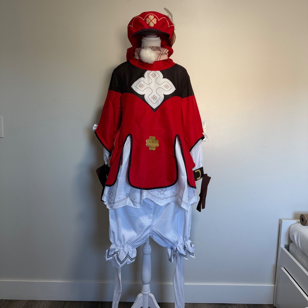 Genshin Impact Klee Cosplay Costume Red Spark Knight Size S-M